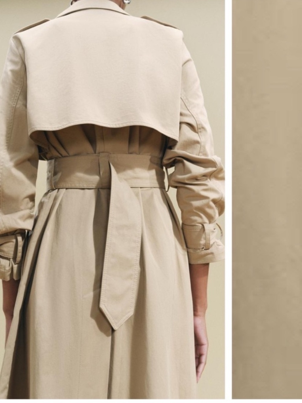 Zara Limited edition pure cotton celeb style Beige Trench Coat with Belt - Women - Picture 4 of 12